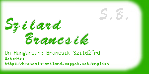 szilard brancsik business card